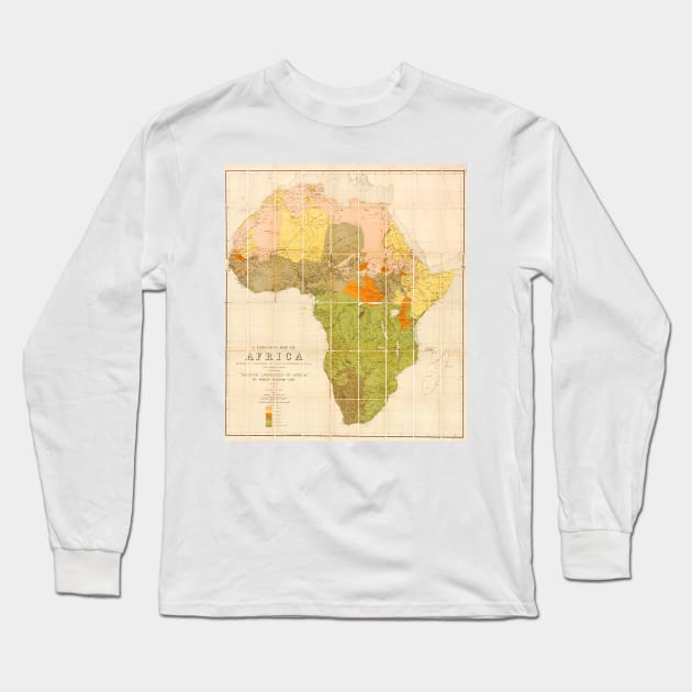 Map of the languages of Africa, 1883 (C029/1131) Long Sleeve T-Shirt by SciencePhoto